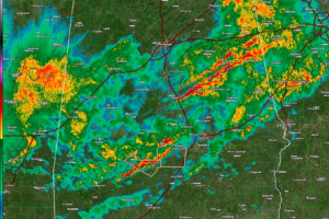 Showers and Storms Pushing Southeastward Across Alabama