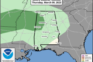 Periods Of Rain Today; Cool Air Over North Alabama