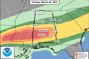Parts of Central Alabama Upgraded to a Moderate Risk
