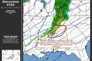 Mesoscale Discussion 335 — Tornado Risk Continues Across Watch Area
