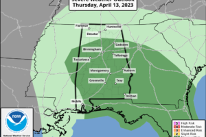 Another Dry Day For Most Of Alabama; Showers/Storms Return Tomorrow