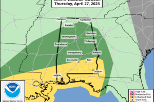 Showers/Storms Possible Through Tomorrow; A Few Strong Storms