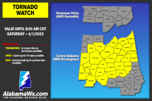 The Tennessee Valley of Alabama Cleared from the Tornado Watch