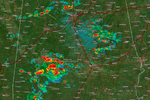 Radar Update 3:35 p.m.:  Storms Pushing Southeastward
