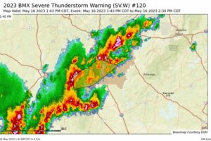 Severe T-Storm Warning — Parts of Bibb, Shelby Co. Until 2:30 pm