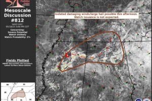 Heads Up… A Few Isolated Damaging Wind Gusts and Isolated Large Hail Possible this Afternoon