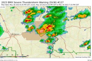 Severe T-Storm Warning for Lee, Macon, Russell Co. Until 7:15 pm