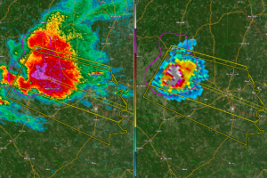 Very Large Hail Heading Toward Selma