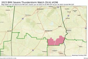 BMX Updates Severe Thunderstorm Watch for Central Alabama