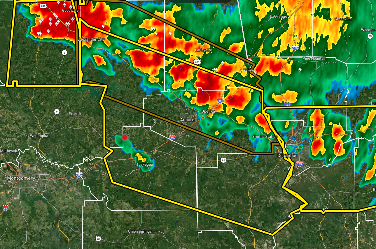 Severe TStorm Warning for Parts of Chambers, Lee, Macon, Russell