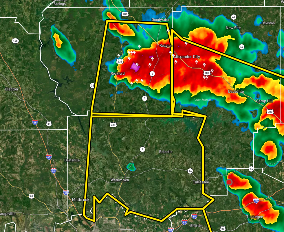 Severe TStorm Warning for Parts of Elmore Co. Until 9 pm The Alabama