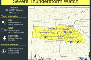 Severe Thunderstorm Watch for North Central Alabama Til Midnight