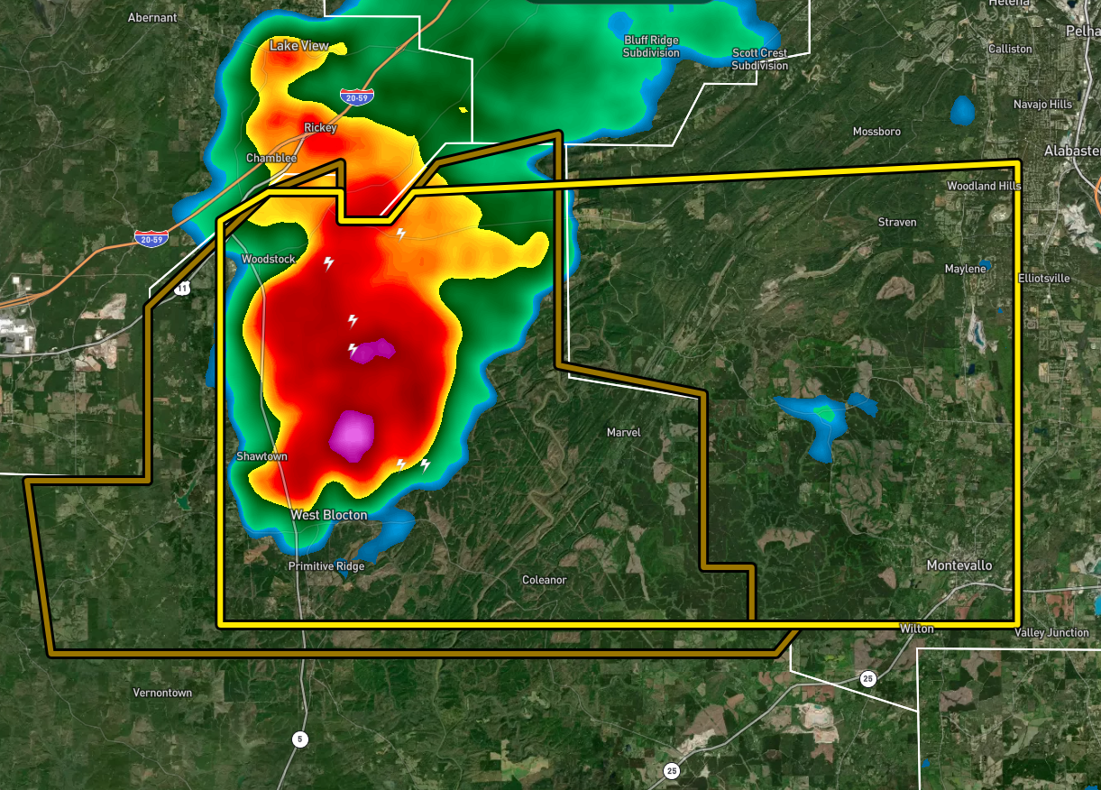 Cancelled — Severe TStorm Warning Bibb, Shelby Co. Until 915 pm