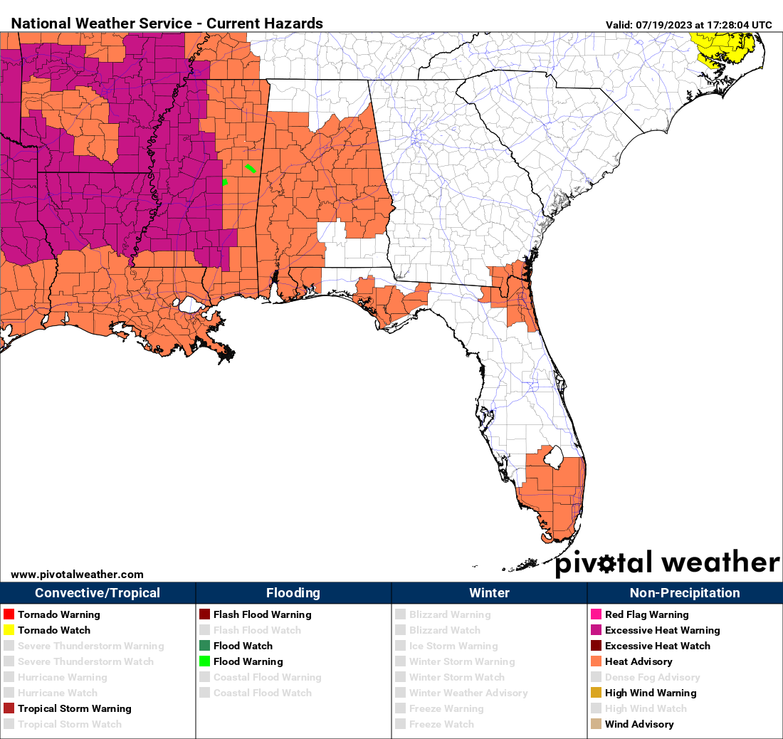 Red Flag Warning, Wind Advisory and Excessive Heat Warning