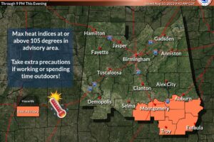 Heat Advisory Trimmed in Area Due to Rain Cooled Air