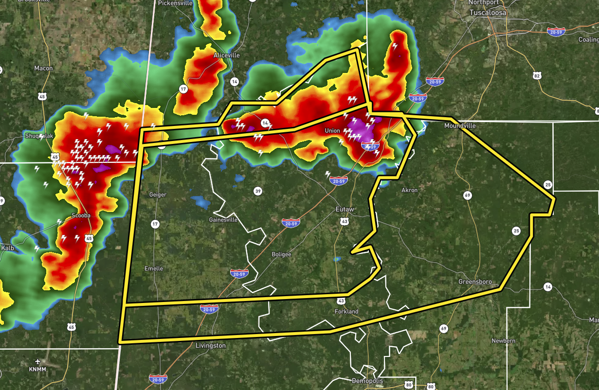 Severe TStorm Warning for Parts of Greene, Hale, Sumter Co. Until 9 pm