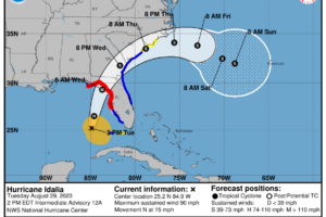 Idalia Makes Landfall Tomorrow Morning; Drier Air For Alabama Thursday/Friday