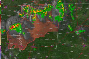 Severe Thunderstorm Watch for Much of Northern Mississippi, Strong Storms Over Alabama