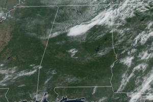 Midday Nowcast:  Drier Air Settling into Alabama