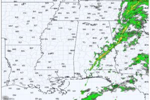 Strong Storms Over SE Alabama; Colder Tomorrow