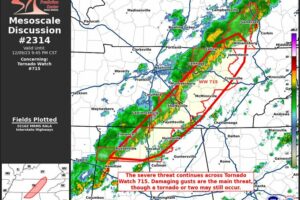 Latest Mesoscale Discussion — Severe Threat Continues for North Alabama