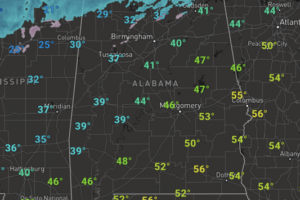 Midday Nowcast: Dangerously Cold Air Dropping into Alabama