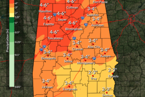 Big Soaking Ahead For Alabama; A Few Strong Storms For The Southern Counties