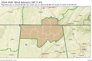 Wind Advisory Up for All of North Alabama Until Midday