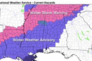 Wintry Precipitation Moves Southward Tonight Along With Arctic Air