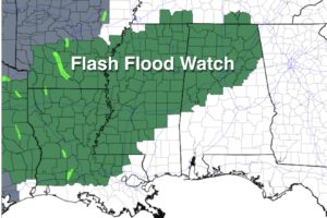 Flash Flood Watch Issued For North/Central Alabama; Wet Period Ahead