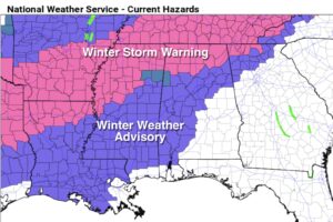 Winter Storm Warning/Winter Weather Advisory For Much Of Alabama