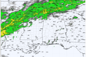 Much of the Area Dry at Midday; Rain Affecting Portions of North Alabama