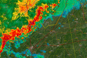 Severe Thunderstorm Warning Ahead of Line in Northeast Alabama