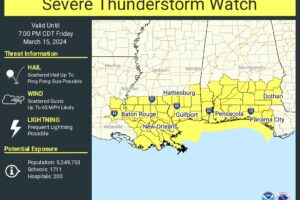 Old Severe Thunderstorm Watch Allowed to Expire…New Severe Thunderstorm Watch Issued for South Alabama