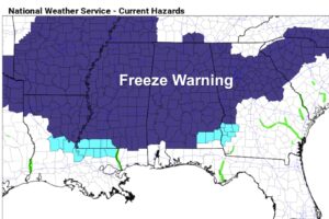 Freeze Warning Tonight; Dry Through Wednesday