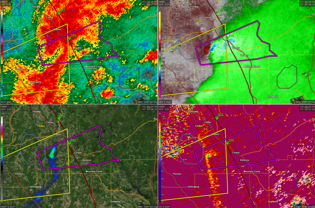 Rotation Intensifying Tornado Approaching I65 just south of Exit 205