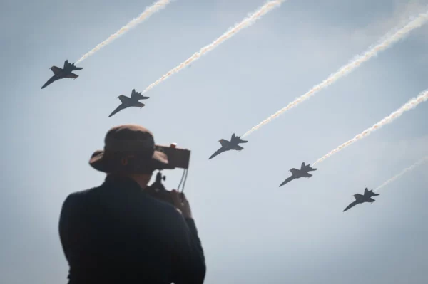 The U.S. Navy Flight Demonstration Squadron, the Blue Angels during the Beyond the Horizon Air and Space Show at Maxwell Air Force Base (U.S. Air Force photo by Senior Airman Greydon Furstenau).