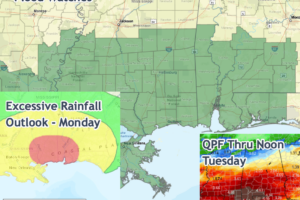 Excessive Rainfall Threat Monday and Tuesday