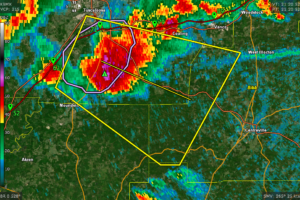 Severe Thunderstorm Warning for Parts of Tuscaloosa, Bibb, and Hale Counties