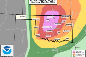 Midday Nowcast: Warm, Muggy Days; High Risk of Severe Storms for Plains Today