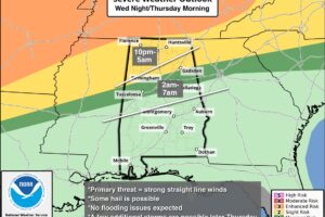A Few Scattered Showers/Storms Tonight; Strong Storms Early Thursday