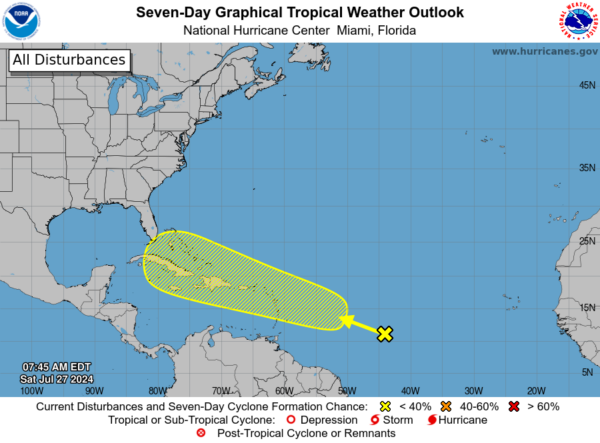 7-Day Tropical Weather Outlook graphic.