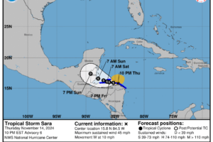 Sara Slightly Stronger as of the 9pm CT Advisory Sara Slightly Stronger as of the 9pm CT Advisory
