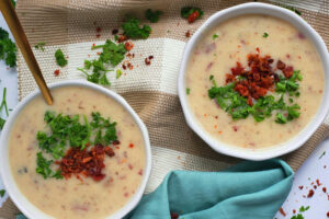 Recipe: Creamy Roasted Potato & French Onion Soup
