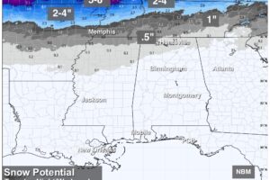 Light Wintry Precipitation For Parts Of North Alabama Early Wednesday