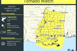 Tornado Watch Issued West Of Alabama As Storms Approach Western Mississippi