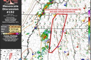 Strong Storms Beginning to Move Into Western Alabama