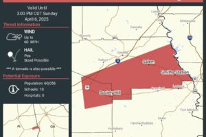 Severe Thunderstorm Warning Issued for Lee & Macon Counties Until 3pm