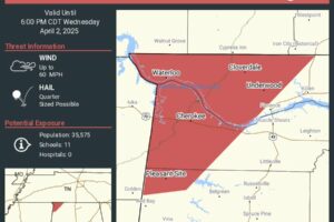 Severe Thunderstorm Warning Issued for Portions of Lauderdale, Colbert and Franklin Counties Until 6pm