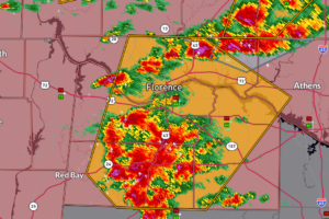 Severe Thunderstorms Over Northwest Alabama With Damaging Winds and Hail